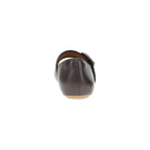 DANSKO Women's Matilda Mary Jane Chocolate leather flat, padded heel collar and stitched counter, rear view.