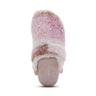 Top view of the AETREX Women's Mia Pink Plaid slipper showing the memory foam footbed and arch support.