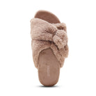 Top view of the AETREX Women's Macy Mushroom open-toe slipper showing the memory foam footbed and arch support.