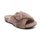 A pair of AETREX Women's Macy Mushroom open-toe slippers with adjustable straps and cushioned arch support.
