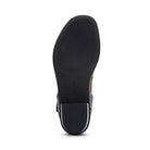 The image displays the bottom view of the Aetrex Women's Mae Black sandal by AETREX WORLDWide INC, featuring a textured sole, block heel, and "aetrex" embossed on the sole, all set against a white background.