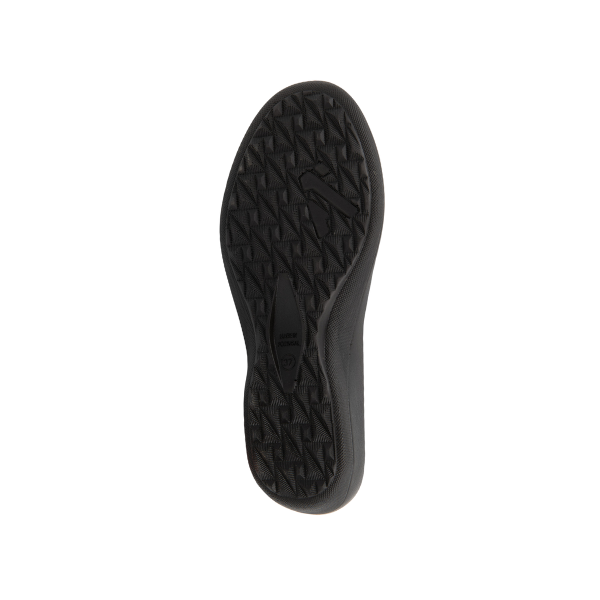 The image shows the black sole of the ARCOPEDICO Arcopedico Womens Paluma Bronze boot, featuring a textured, geometric pattern for grip, viewed from the bottom against a white background.