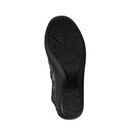 The image shows the black textured rubber sole of the Arcopedico Womens Estrela Black Palm shoe by ARCOPEDICO, photographed from the bottom against a plain white background.