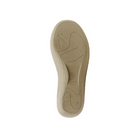 The ARCOPEDICO Jasmund Taupe women’s flat features a vegan-friendly, textured beige sole with curved lines, size 37 marking, and MADE IN PORTUGAL near the center.