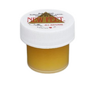 Jar of 'New Feet' foot cream with a white lid on a white background
