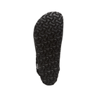The image shows the black rubber sole of the BIRKENSTOCK Mens Tokio Suede Leather Black sandal, featuring a repeating wavy, interlocking pattern on a white background.