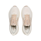 Top view of Brooks Womens Ghost 17 running shoes in grey/white by BROOKS, featuring a breathable mesh upper for support and comfort, ideal for foot pain relief. Brand logo visible on the insoles.