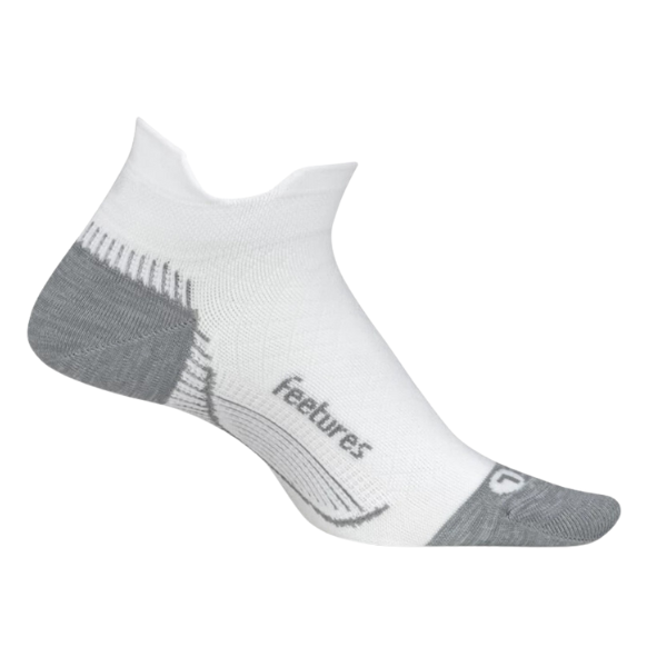 Feetures Plantar Fasciitis Relief Sock Ultra Light No Show Tab White