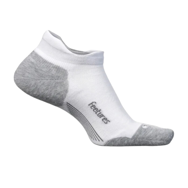 Feetures Unisex Elite Max Cushion No Show Tab White