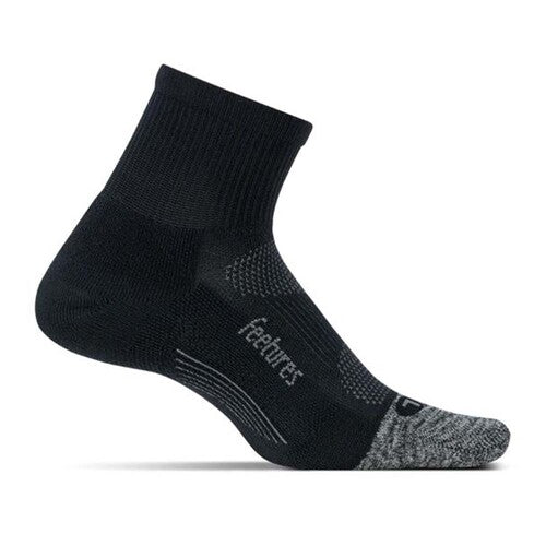 Feetures Unisex Elite Cushion Quarter Crew Black