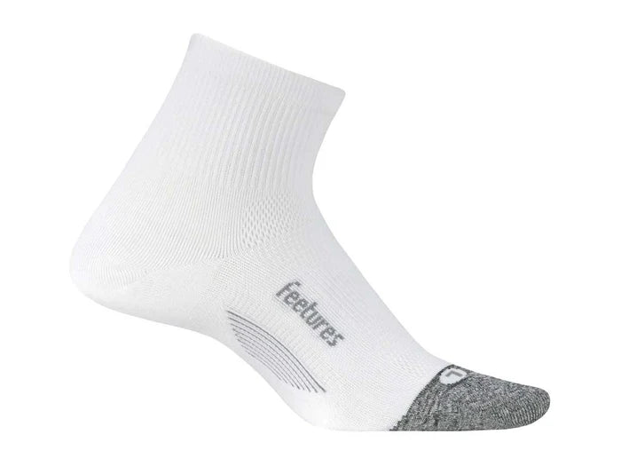 Feetures Unisex Elite Light Cushion Crew White Quarter