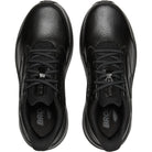 BROOKS Women's Ghost Max SR Wide Black/Black slip-resistant work shoe, max cushioned midsole, side profile view.
