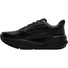 BROOKS Women's Ghost Max SR Wide Black/Black work sneaker, cushioned footbed and lace-up upper, top-down view.