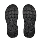 Black shoe sole with tread pattern on a white background