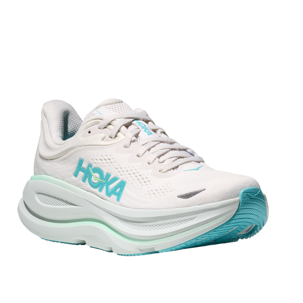 Hoka Women's Bondi 9 White/Blue – Lucky Feet Shoes