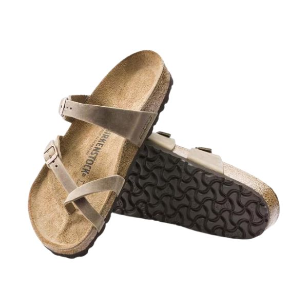 Pair of Birkenstock sandals on a white background