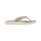 Gray flip-flop sandal with a white sole on a white background