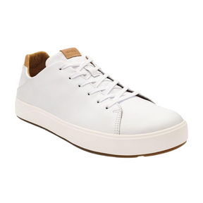 Olukai Men's Lae‘ahi Lī ‘Ili Leather Sneaker White