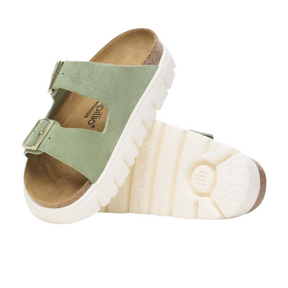 Birkenstock Women's Arizona Platform Suede Leather Green Tea