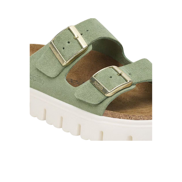 Birkenstock Women's Arizona Platform Suede Leather Green Tea