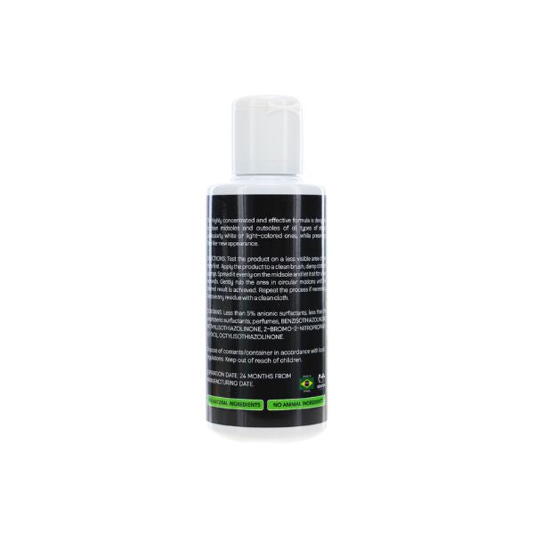 The LUCKY FEET SHOE Midsole Cleaner comes in a small plastic bottle with a white cap and label for easy use.