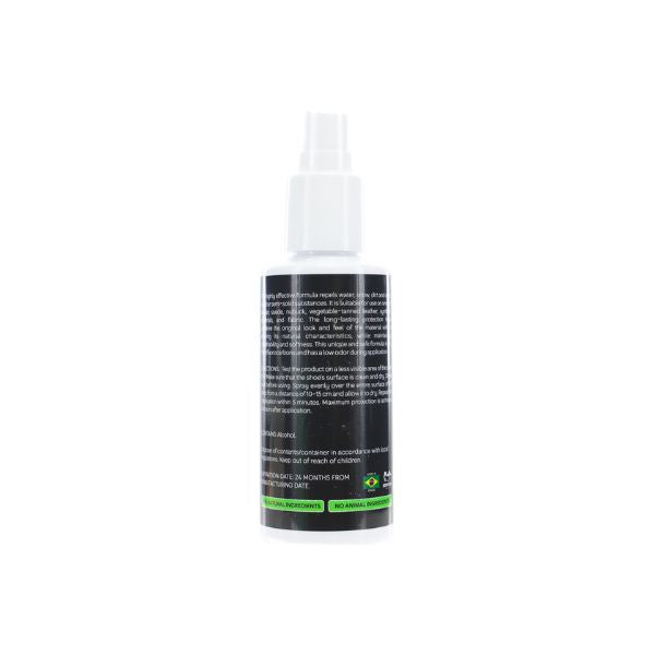 A spray bottle of LUCKY FEET SHOE Rain and Stain Protector with a black label, shown from the back on white.