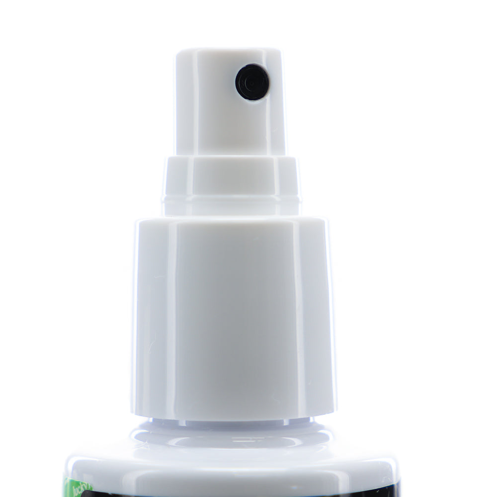 Close-up of LUCKY FEET SHOE Rain and Stain Protector spray nozzle against a plain white background.