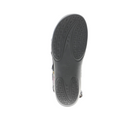 Bottom view of the Fidelio Womens Liberty Multi sandal by FIDELIO, showing the grippy textured rubber sole with FIDELIO embossed at the center. Includes a removable soft cork footbed for comfort and relief. Displayed on a plain white background.