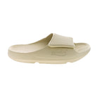SOVELLA Men's PF Velcro Slide Bone features a textured footbed, arch support, adjustable strap, and side logo.
