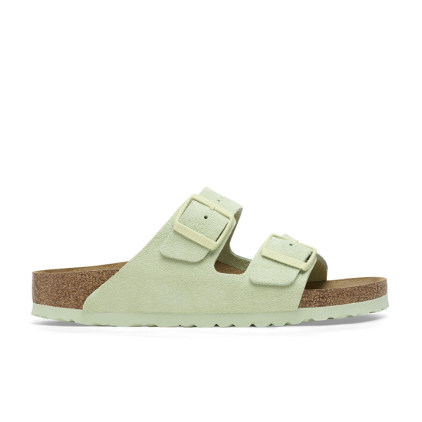 Birkenstock Women's Arizona Soft Footbed Suede Leather Green/Lime