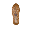 The UGG Mens Captrail Low Chestnut features a brown and beige Spider Rubber sole with a geometric tread, offering grip and durability to pair with its waterproof suede upper. Sole shown from the bottom against a white background.