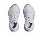 Top view of the HOKA Womens Gaviota 5 Wide running shoes in grey, featuring Stabilizing H-Frame technology and the HOKA logo on the sides and tongues.