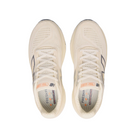 Top view of the New Balance Men’s Fresh Foam X 1080v14 Wide in Sea Salt, featuring laces, mesh uppers, signature side logos, and insoles with Fresh Foam X branding in orange and gray.