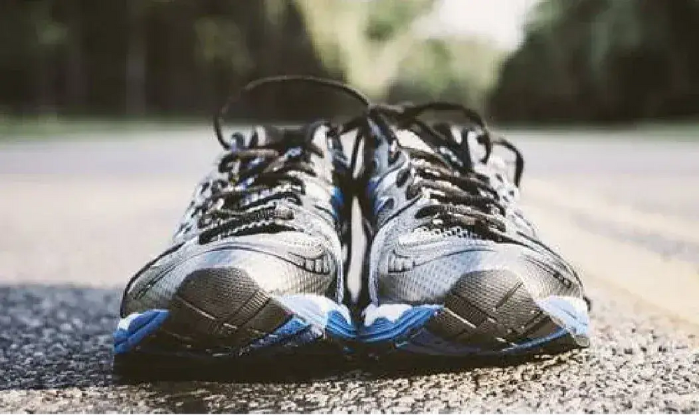 pair of old running shoes