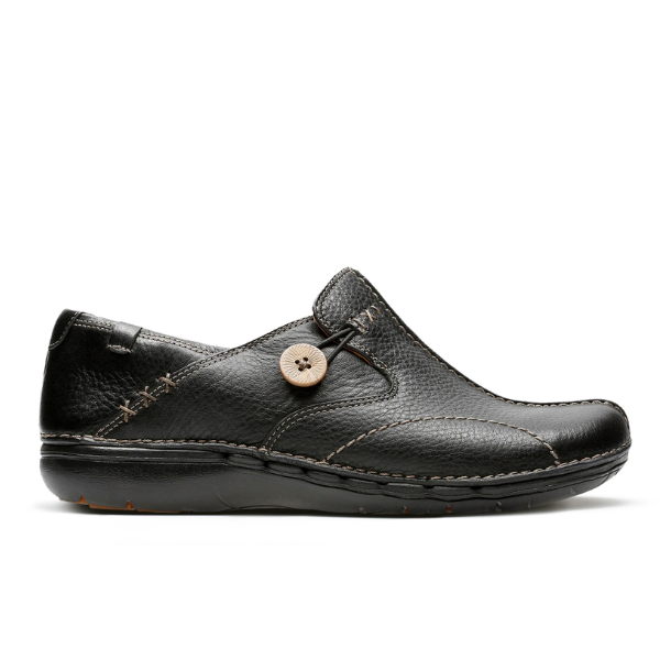 Clarks Damen Un Loop Schwarzes Leder