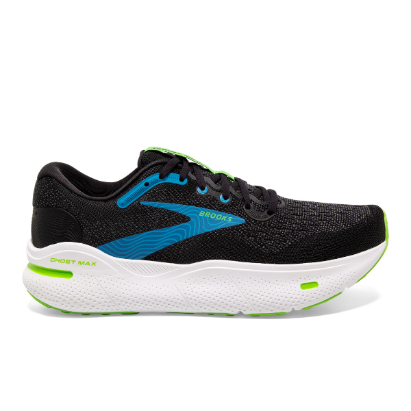 Brooks Herren Ghost Max Wide Schwarz/Atomic Blue/Jasmin