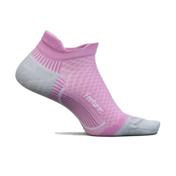 Feetures Plantar Fasciitis Relief No Show Tab Socks Push Thru Pink