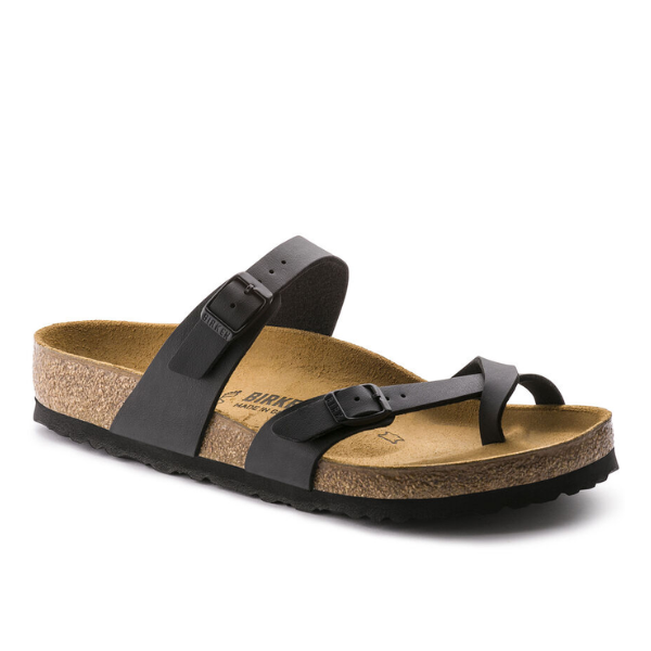 Birkenstock Damen Mayari Birko-Flor Schwarzes Leder