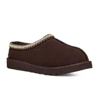 The UGG Mens Tasman Slippers Brown feature a suede upper, thick sole, decorative ankle stitching, and a subtle embossed UGG logo on the side.