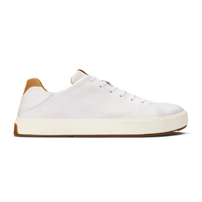 Olukai Men's Lae‘ahi Lī ‘Ili Leather Sneaker White