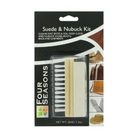 The BURTEN DIST Four Seasons Suede & Nubuck Cleaning Kit includes a suede bar and white-bristle brush in packaging, ideal for cleaning shoes, boots, bags, and garments made of suede or nubuck.