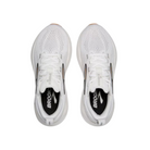 Top view of Brooks Womens Glycerin GTS 22 running shoes in white/grey/black, featuring mesh uppers, reliable support, black insoles with the BROOKS logo, and silver and black side accents on a white background.