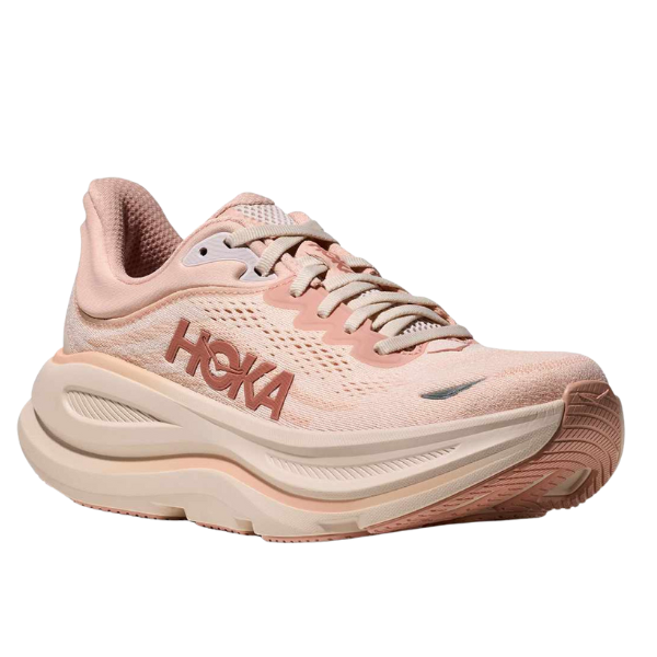 HOKA Women's Bondi 9 Wide Rose/Latte – Lucky Feet Shoes