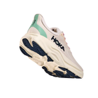 HOKA Women's Arahi 8 Rose/Alabaster Wide stability shoe, chunky sole, ideal for overpronation, shown from the back.