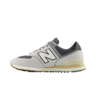 NEW BALANCE Men's 574 in Grey/Silver, versatile sneakers shown in left profile on a white background.