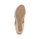The sole of an AETREX W Ashley Offwhite wedge sandal with floral and heart textures, shown on a white background.