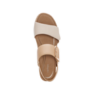 Top view of the AETREX W Ashley Offwhite wedge sandal with two wide straps and arch support on a white background.