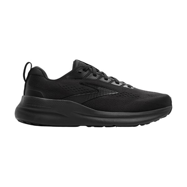 The BROOKS Men's Beast GTS 26 Wide in Black/Black/Grey offers GuideRails support and a textured sole.