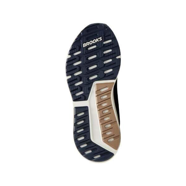 Navy Brooks 110455-422 M Beast GTS 26 Peacoat/Indigo men's shoe sole with textured tread, viewed from below.