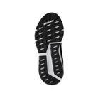 Outsole of BROOKS Women's Ariel GTS 26 Wide Black/Grey/White with branding and tread for traction, viewed from below.
